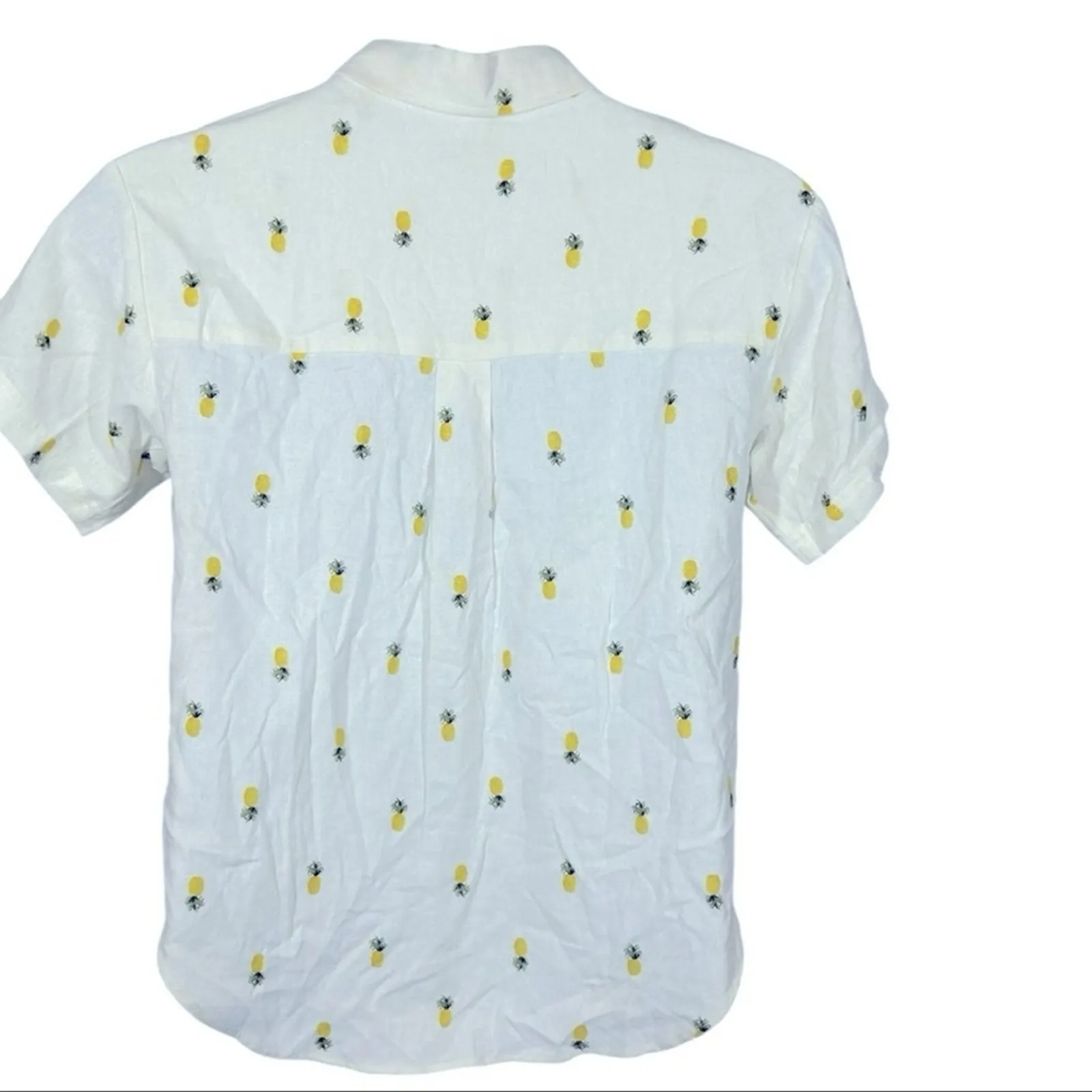 Rae Dunn Pineapple Linen Button-Down Shirt NWT Size Large - Image 6