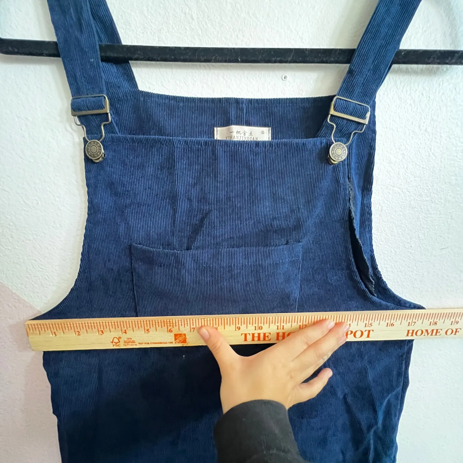 Corduroy Overall Dress Vintage Inspired Cottagecore Indie Sleaze Grunge Blue XS - Image 6