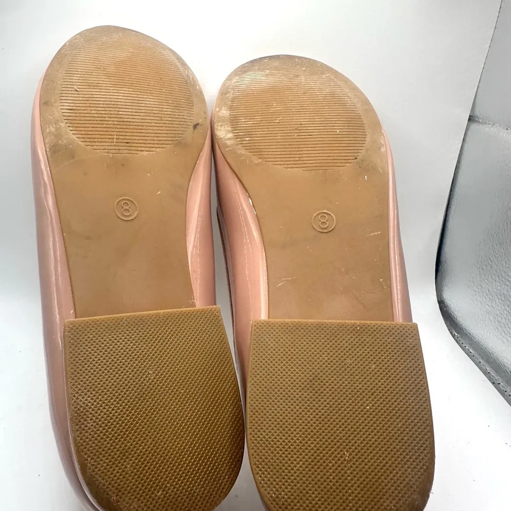 Madden Girl Ballet flat size 8M beige Patent Leather women's Slip-On Bow Tie - Image 8