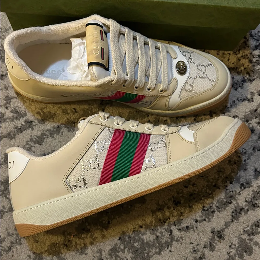 Gucci Screener Light GG Lame Sneaker - Image 5