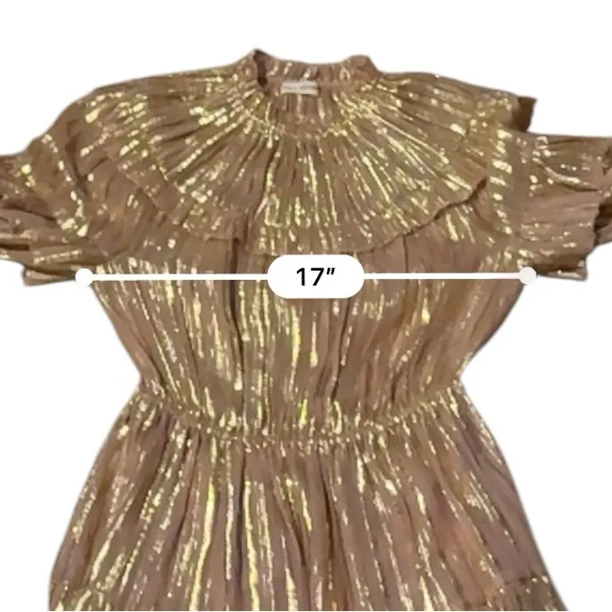 Ulla Johnson Averil Ruffled Georgette Long Sleeve Mini‎ Dress in Rose Multi Sz 2 - Image 9