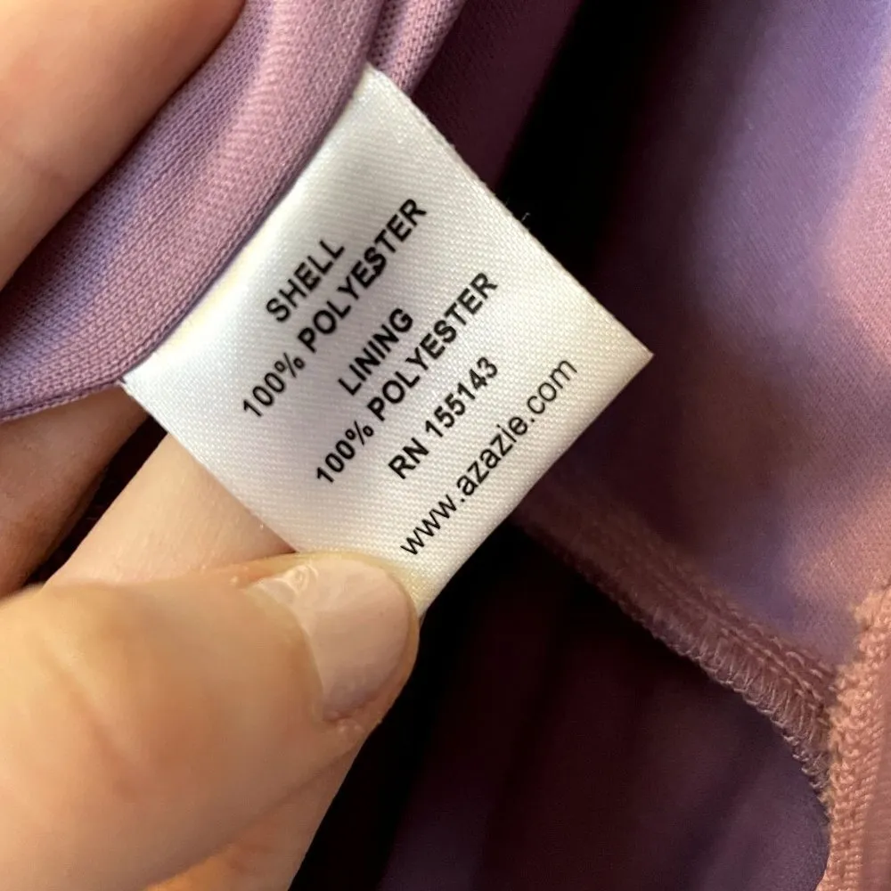 Azazie Calla A24 purple ruched formal vneck off the shoulder classic prom dress - Image 9