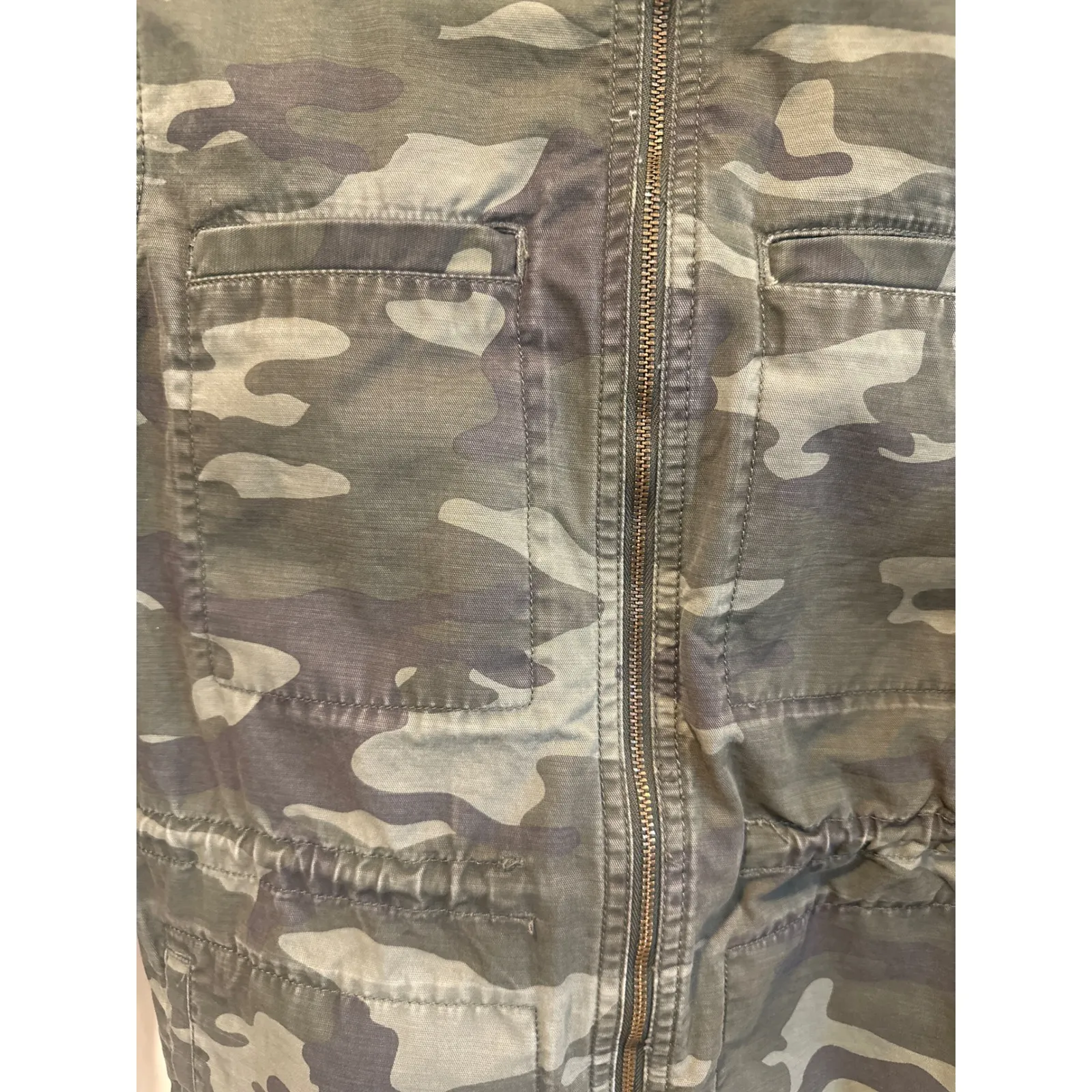 Gap Camo Utility Jacket Women Size Small Military cotton Field Zip Front Casual - Image 2