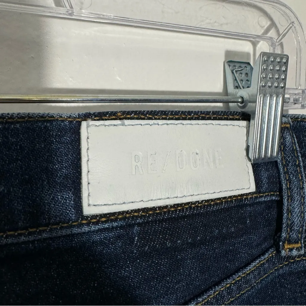 Re/Done 90s High Rise Ankle Crop Jean In Dark Rinse Size 26 - Image 8