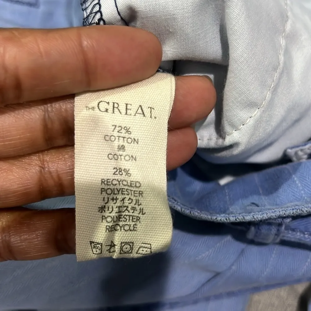 NWT The Great The Statesman Chambray Trouser Light Blue Relaxed Fit Pants Sz 27 - Image 5