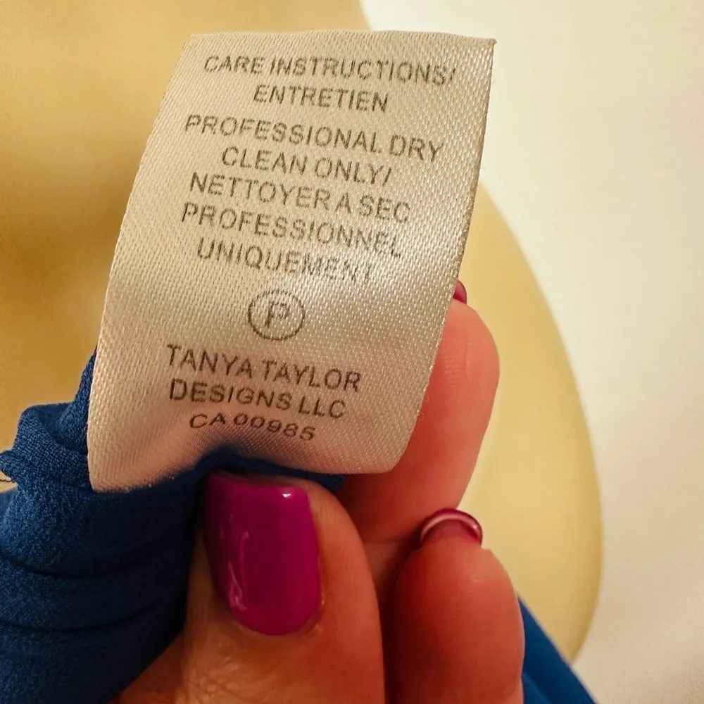 Tanya Taylor Womens  Madelina  Silk Wrap Dress Size 8 Blue Floral Print Ruffles - Image 15