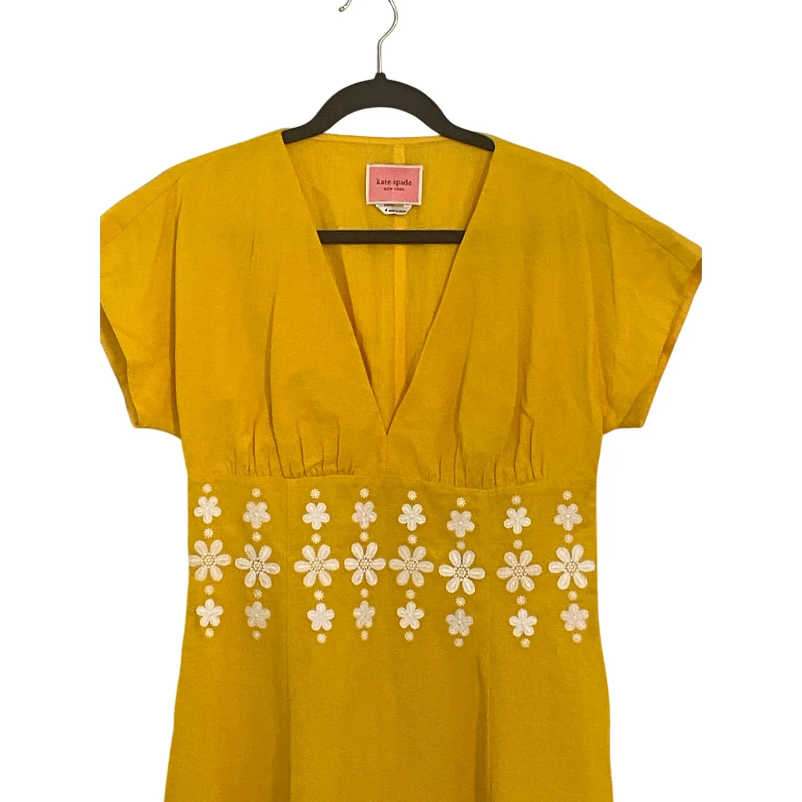 Kate Spade Daisy Embroidered Fit and Flare Dress‎ Size 4 Trad Coquette Luxury - Image 2