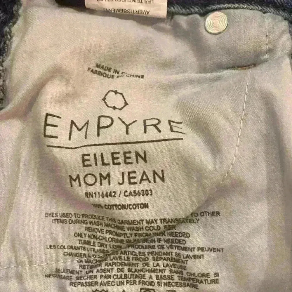 Empyre Eileen Checkered Striped Medium Wash Mom Jeans Size 0 Zumiez Distressed - Image 10