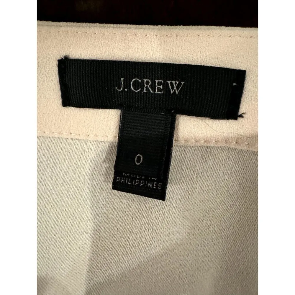 J. Crew Pale Pink Surplice V Neckline Puff‎ Blouson Sleeve Peplum Blouse Size 0 - Image 11