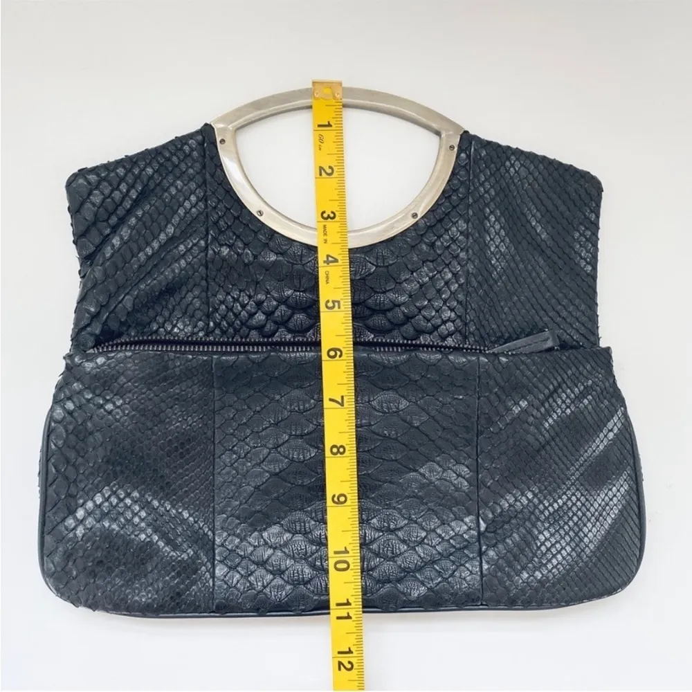 Rafe leather croc embossed clutch Black - Image 4