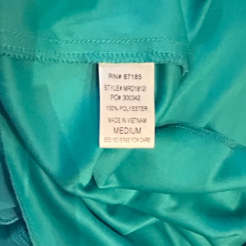 Ruby Rox Ruched Strappy Teal Mini Dress Medium Beaded Embellished Y2k Fairycore‎ - Image 6