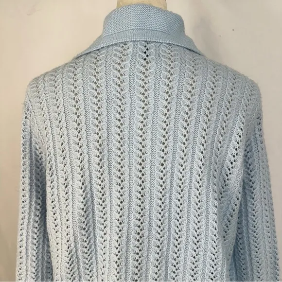 Vintage Azure Cardigan Sweater Knit‎ Womens Medium Cottagecore Granny Button 70s - Image 6