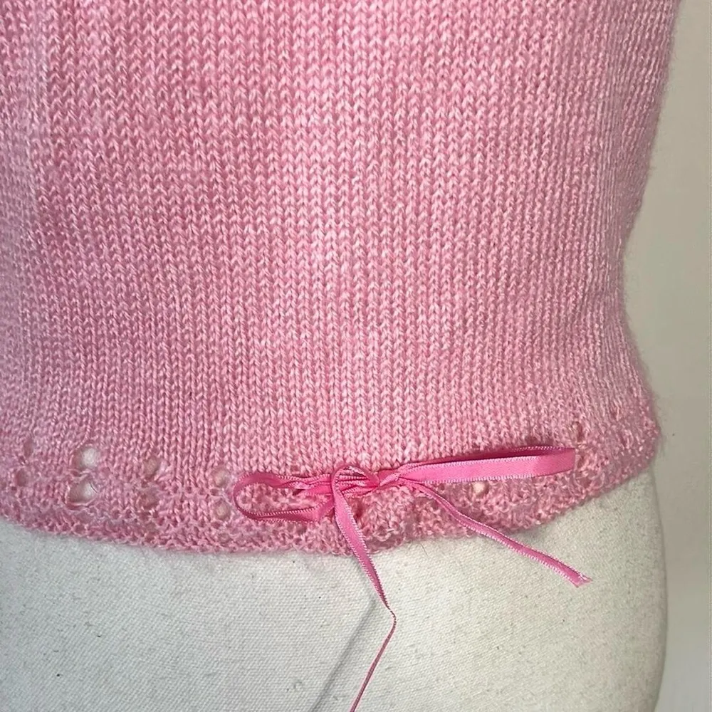 Handmade Coquette Knit Ribbon Top - Image 3
