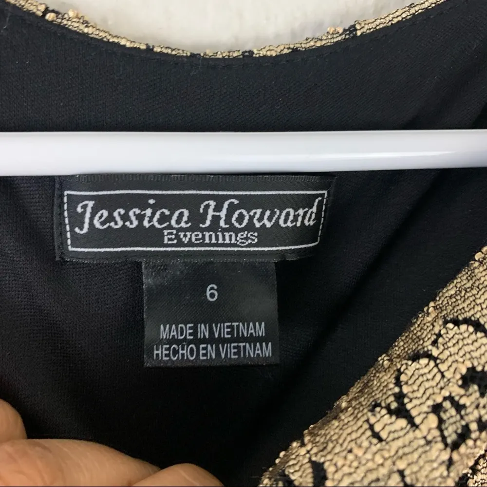 lace sheath evening dress knee length Size 6 - Image 2