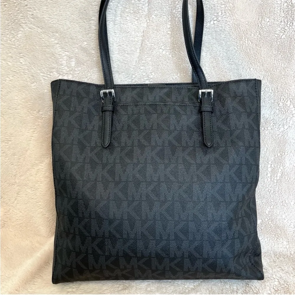 NWT Michael Kors Jet Set Travel Black Monogram Tote Bag - Image 4
