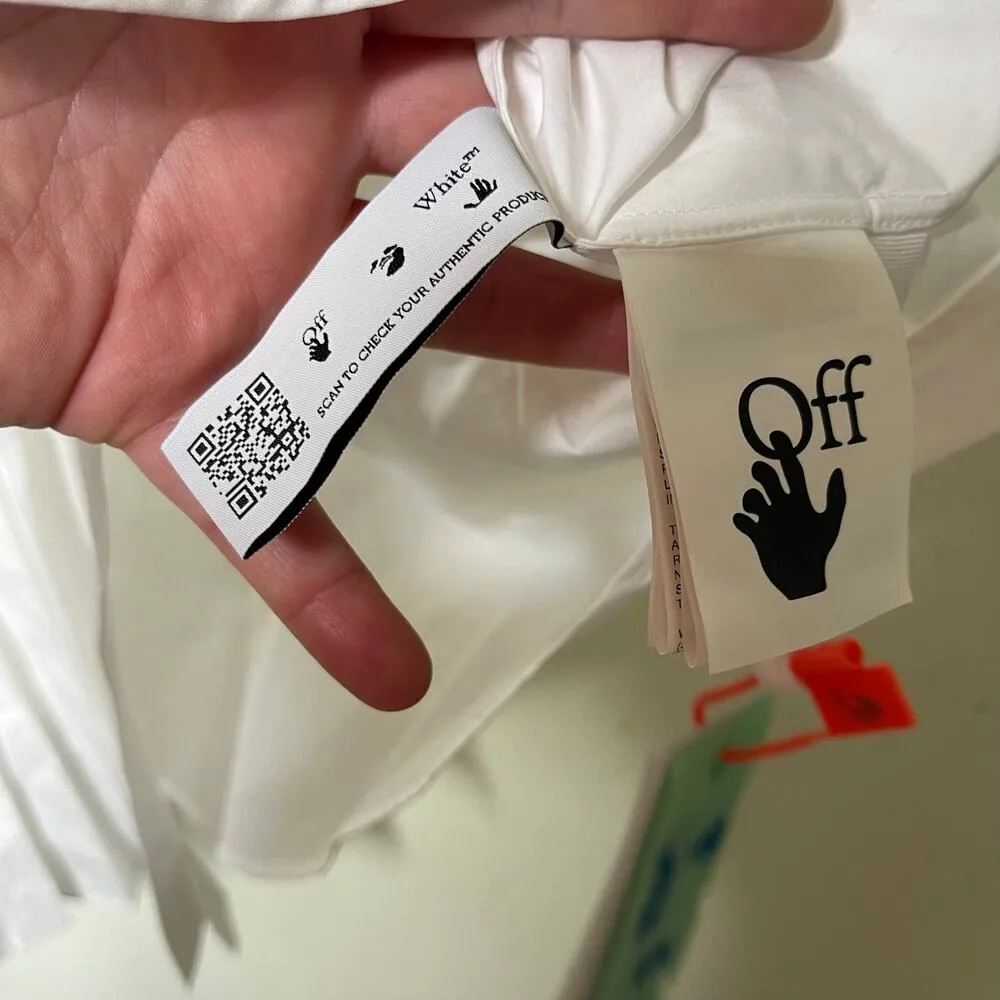 NWT OFF WHITE Popeline Pleated Shirt Dress in crisp cotton white sz 38 US 2 - Image 12