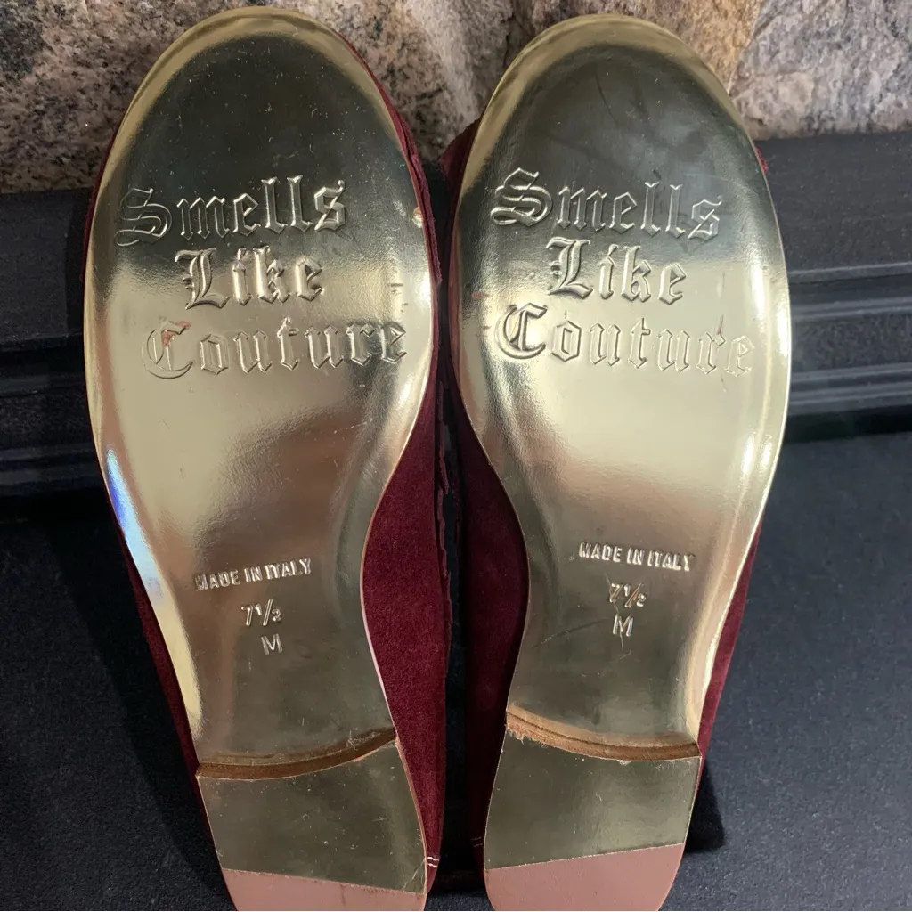 Juicy Couture Pam & Gela Velvet Velour Shoes Maroon Women's 7.5M - Image 9