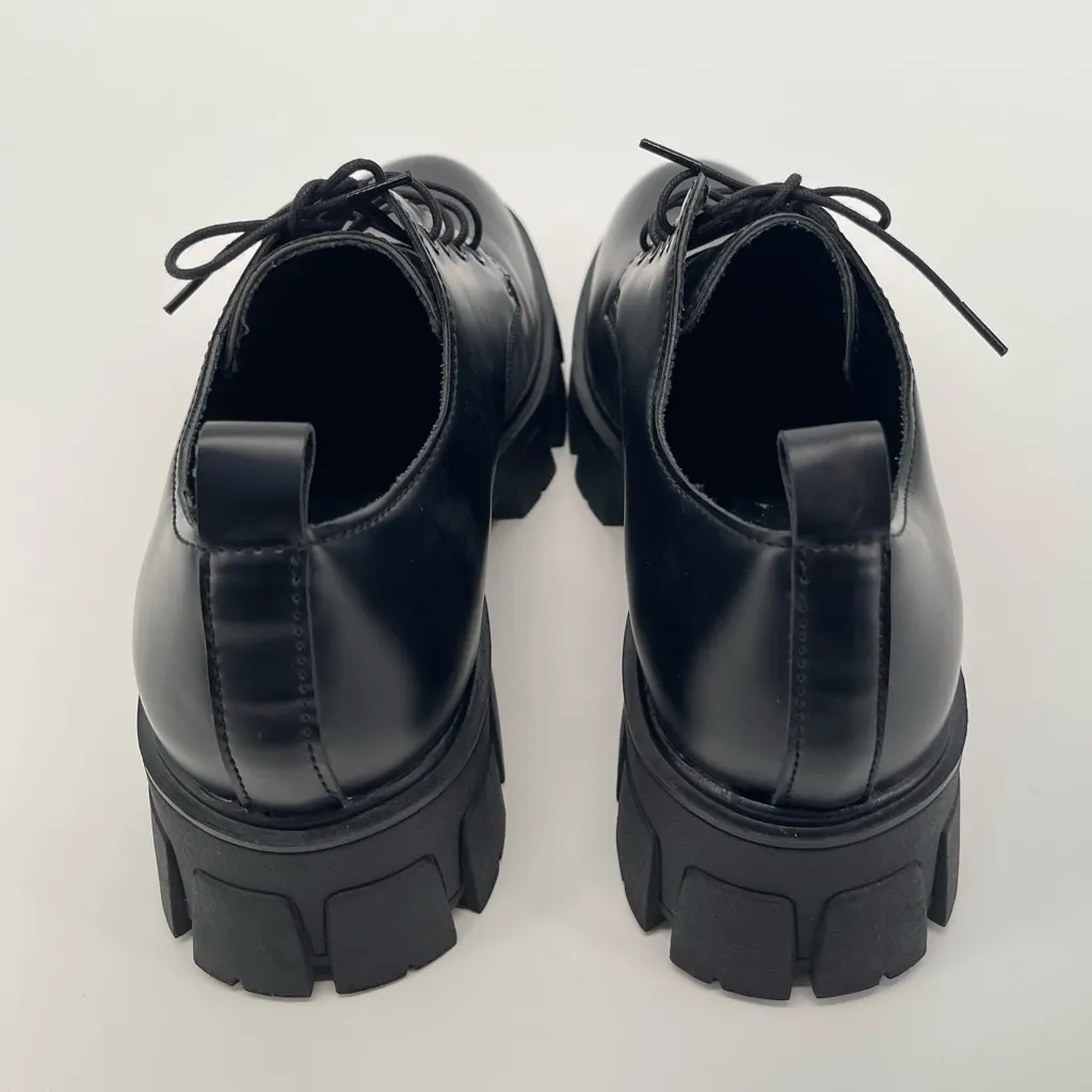 Madden Girl G-Trix Lace Up Chunky Heeled Oxford Shoes Women’s 7 Black Loafers - Image 8