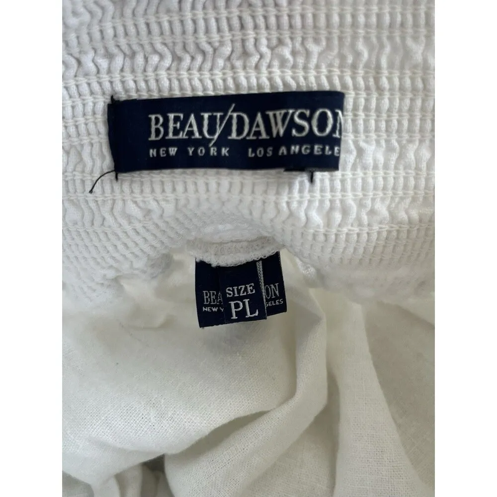 Beau Dawson Large Petite Ivory Flowy Beach Lounge Wide Leg Crop Pants Size undefined - Image 7