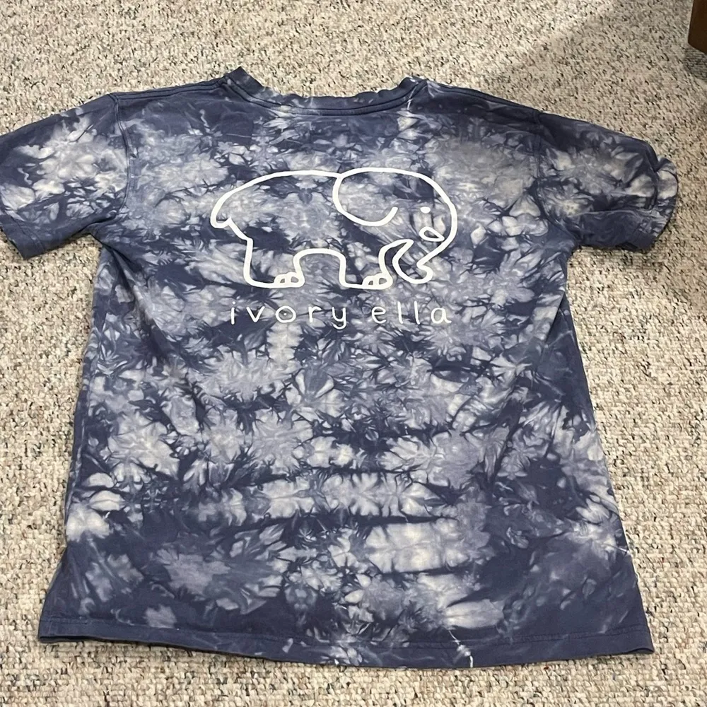 blue crystallized elephant tie dye short sleeve shirt S - Image 6