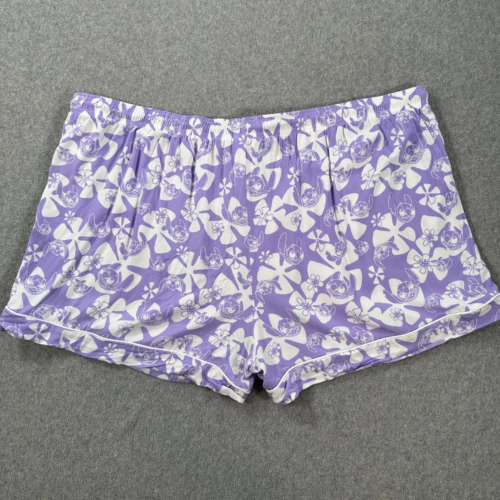 Disney Store Lilo & Stitch Pajama Shorts Lounge Women's 1X Purple/White Elastic - Image 4