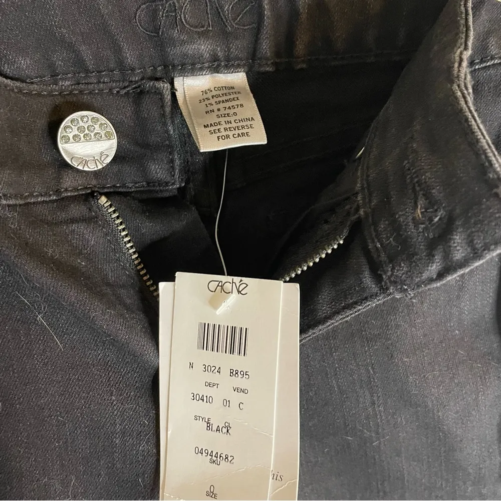 NEW Caché Black Miracle Skinnie Jean Size 0 embellished - Image 5