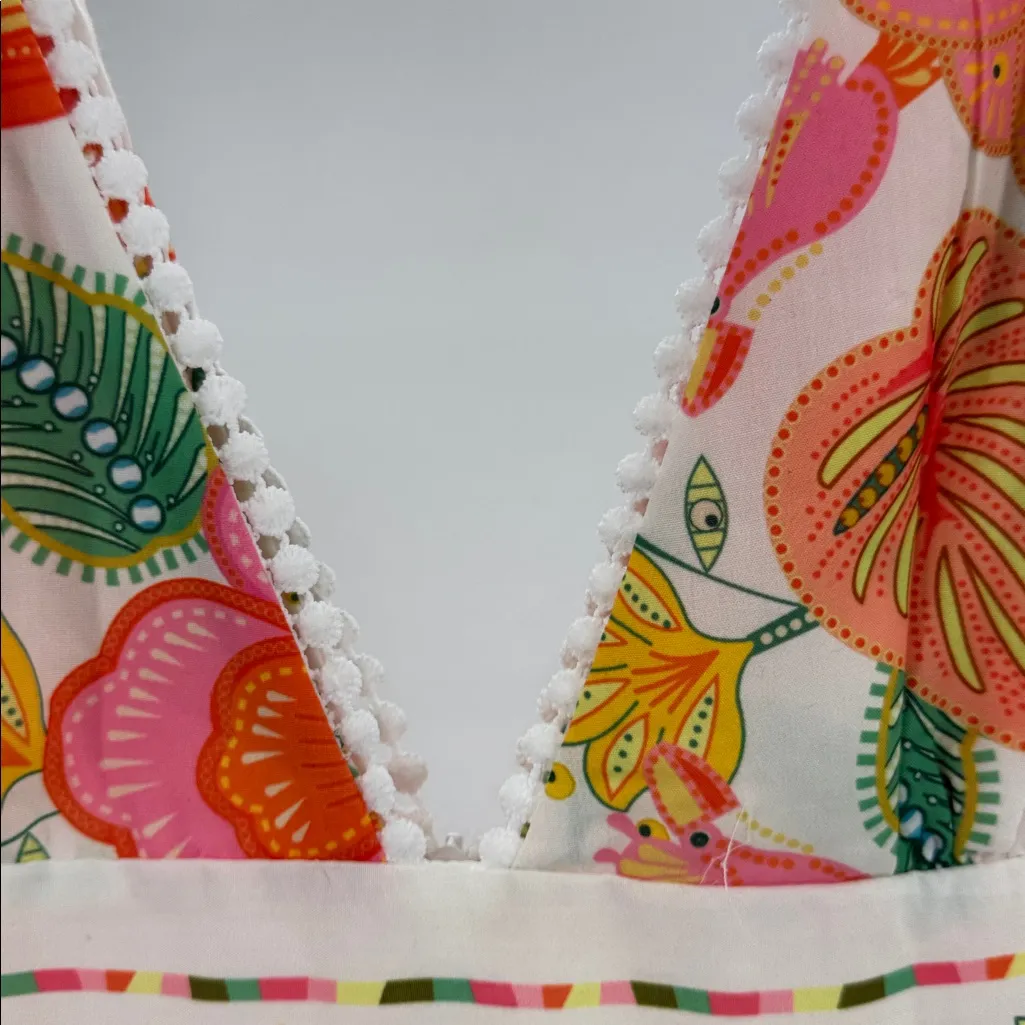 Floral Mini sundress bows M floral NWT tiered eyelet summer vacation beach cute White Size M - Image 7