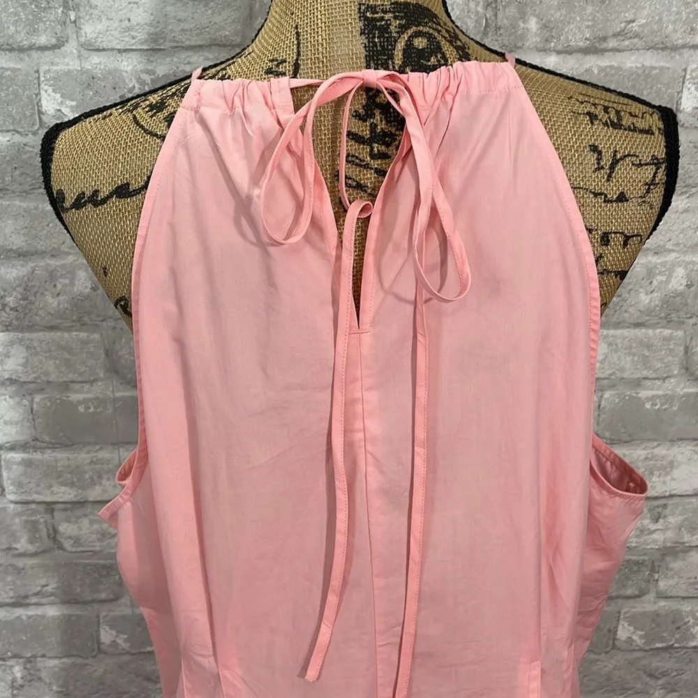 Banana Republic Pink Pleat Front Cotton MIDI Dress - Image 5