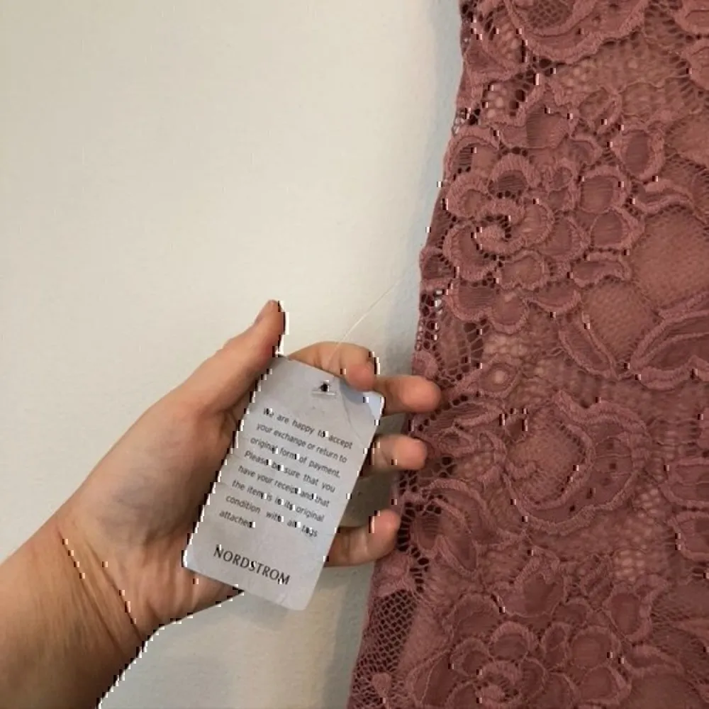 NEW NWT DUAL NATURE Lace One Shoulder Mini Dress Mauve Pink Floral Lace Medium M - Image 9