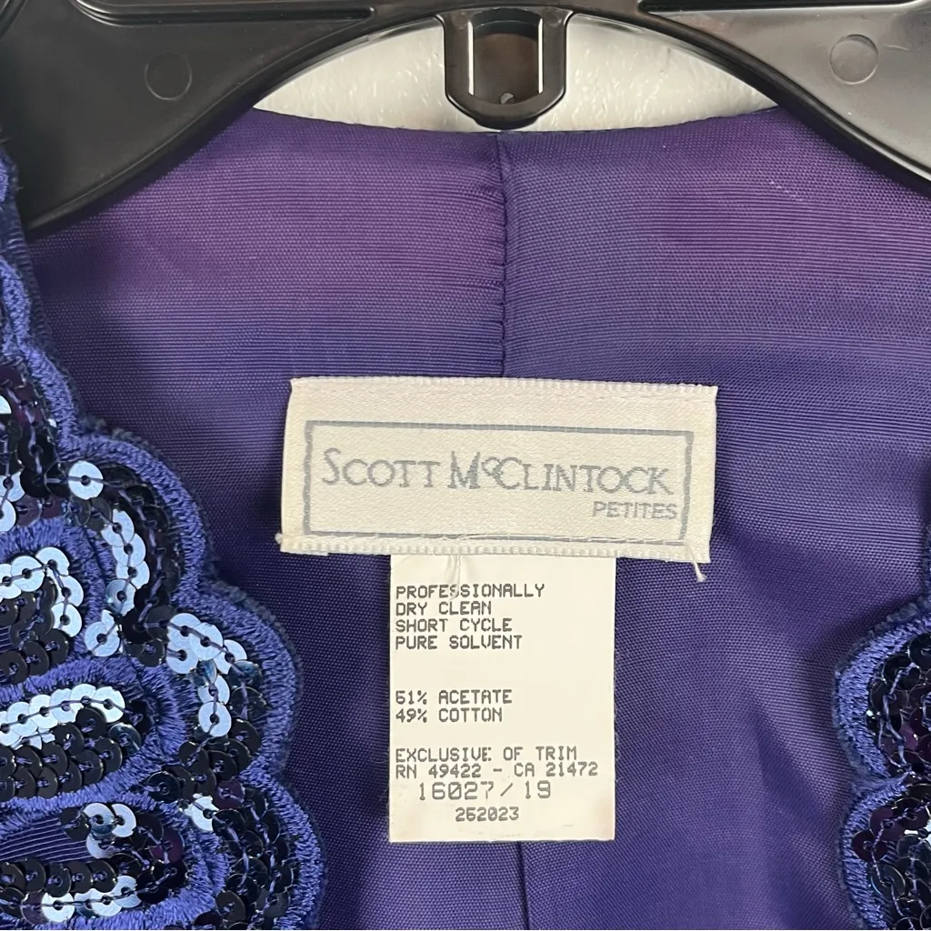 SCOTT McCLINTOCK American Vintage Purple Two Piece Suit Set, Size 12P - Image 3