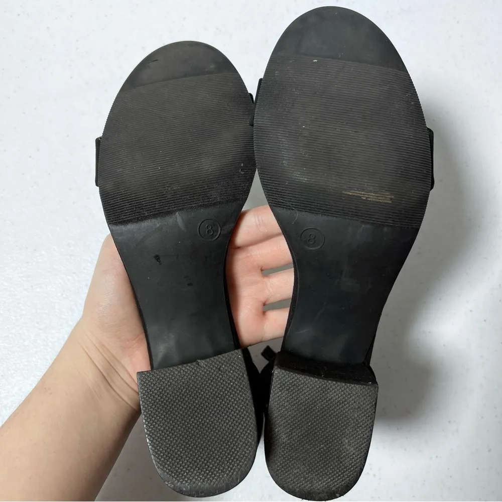 Candie’s Black Suede Ankle Strap Block Heels - Image 8