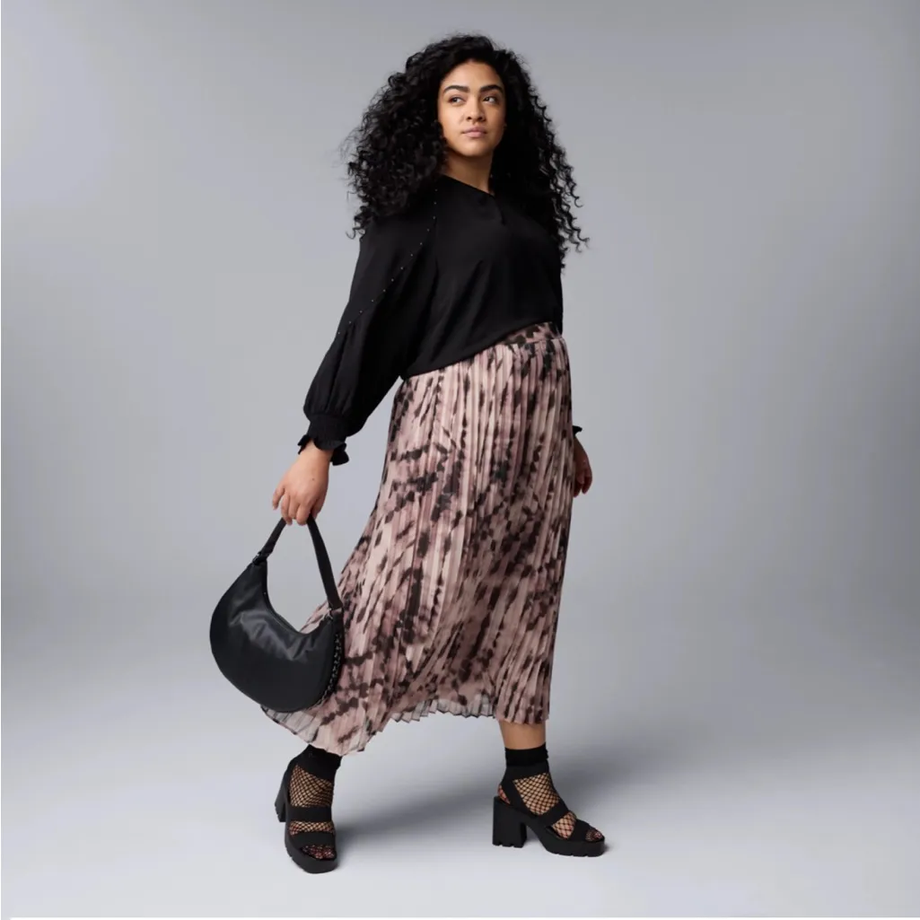 Vera Wang Pleated Maxi A-Line Skirt - Image 5