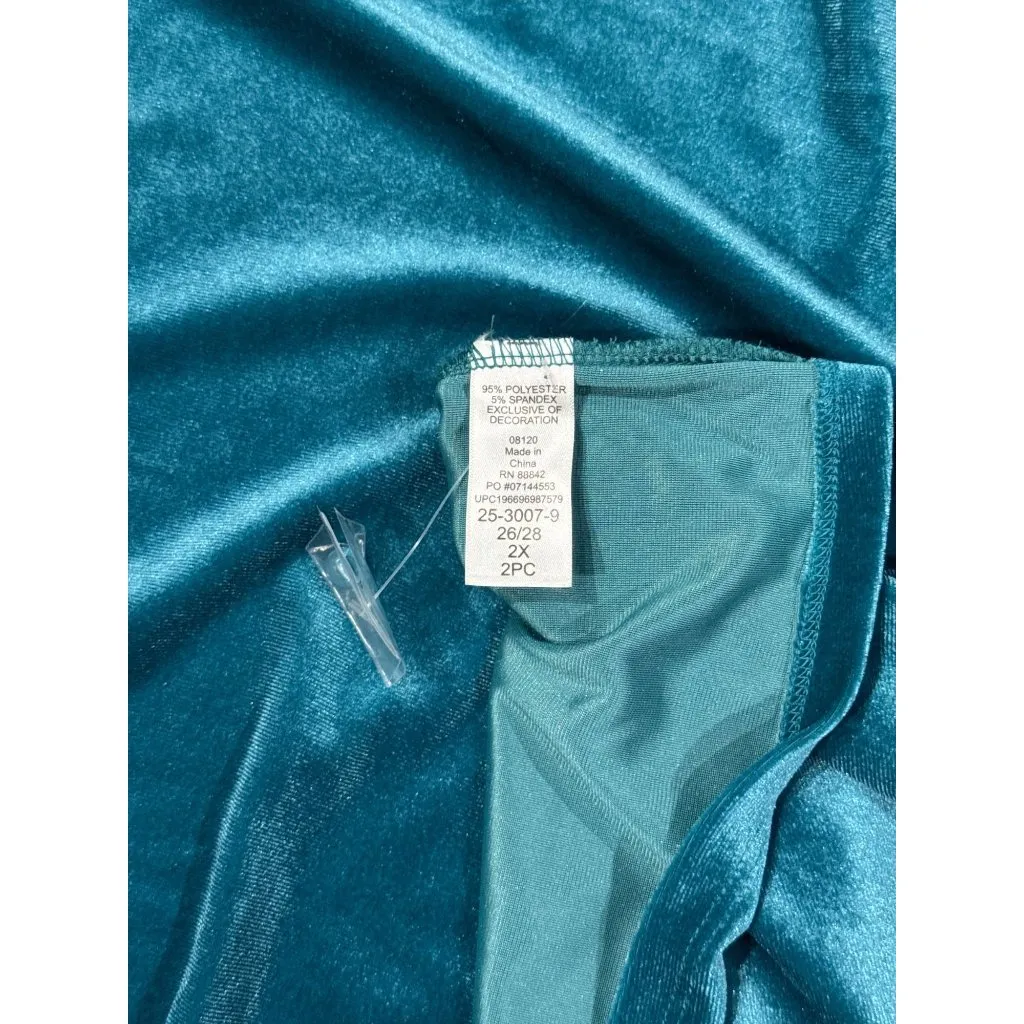 NEW Blue Sequined Velvet Long Sleeve Elegant Dress Womens Plus Size 26/28 Roaman - Image 9