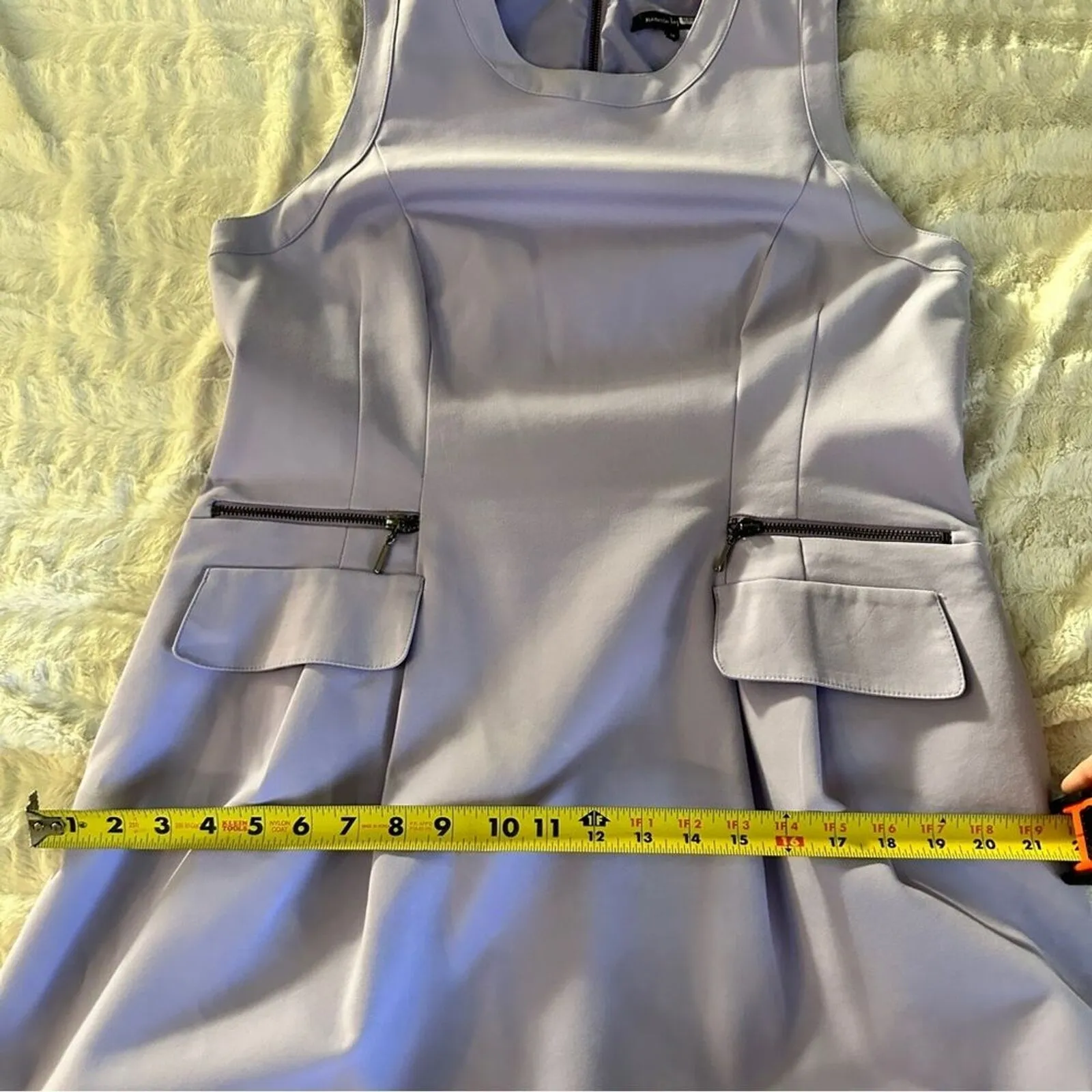 Nanette Lepore Lavender Purple Round Neck Dress Size 14 Tea Time Wedding Guest - Image 11