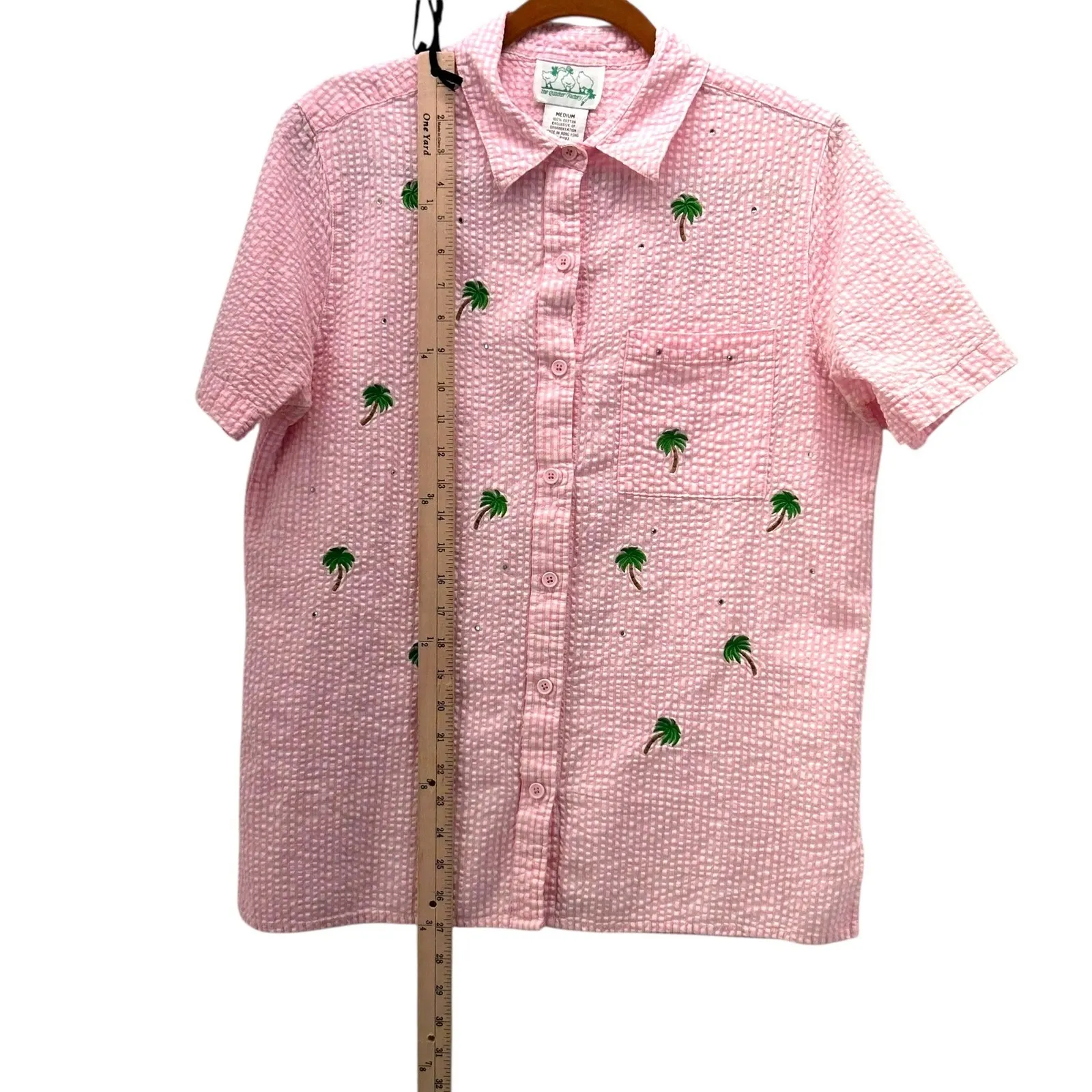 Quacker Factory Vintage Button Up Shirt‎ Pink Medium - Image 10
