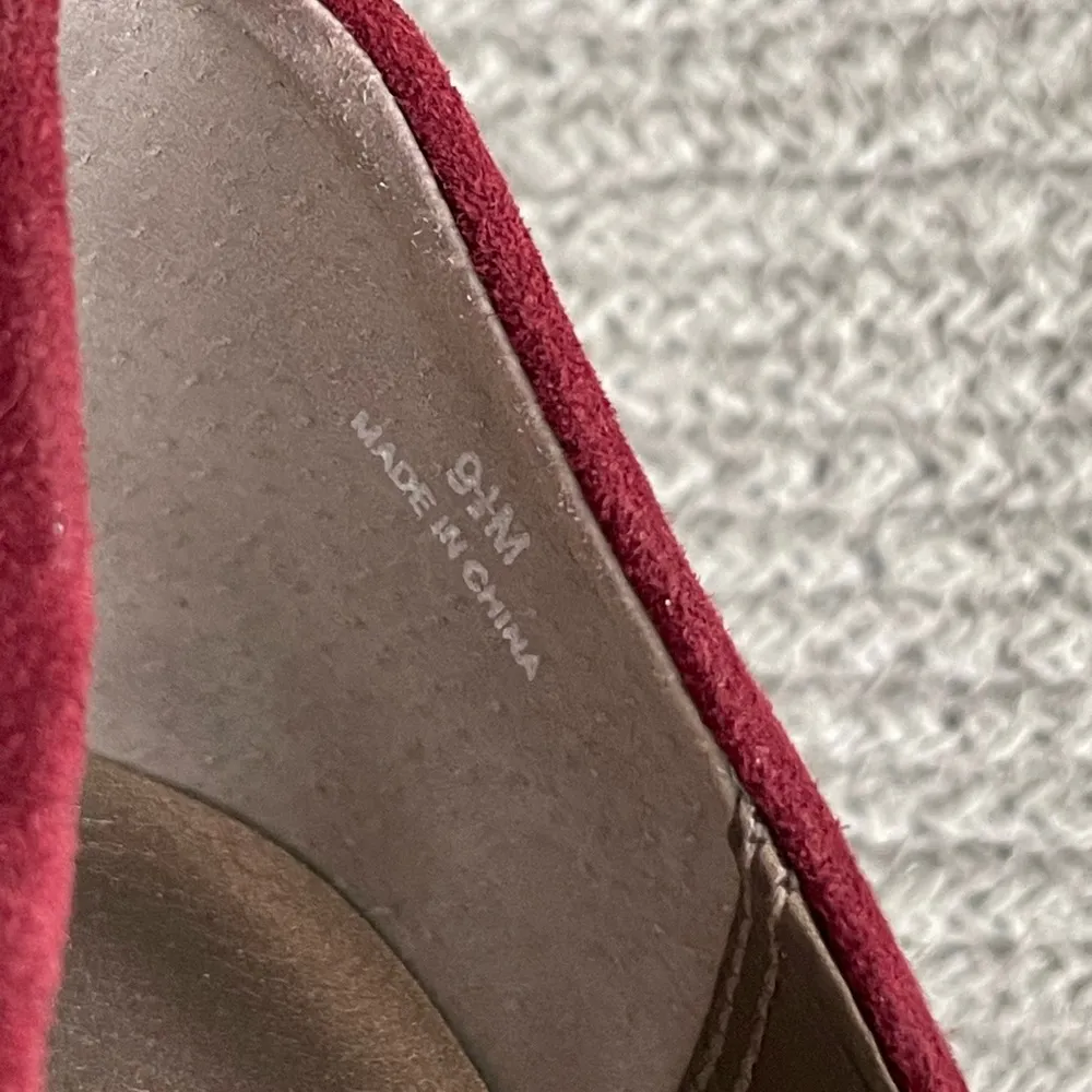 Vintage Moda Spana Oxblood Burgundy Dark Red Leather Suede High Heels Pumps 9.5 - Image 8