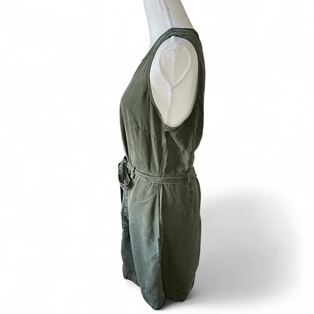 Anthropologie Cloth & Stone Green mini dress belted sleeveless scandi girl - Image 4