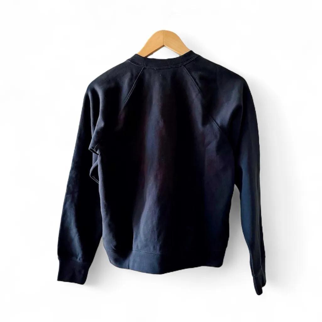 EVERLANE 100% Human Typeface Black & White Logo Crewneck Sweatshirt, sz. S - Image 4