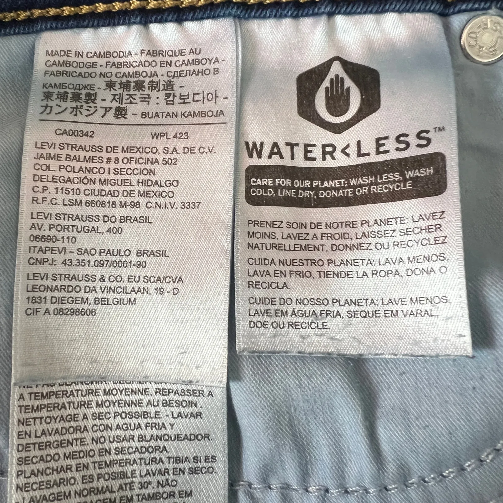 Levi's 413 Shaping Stretch Mid Rise Dark Wash Jeans Size 27 - Image 8