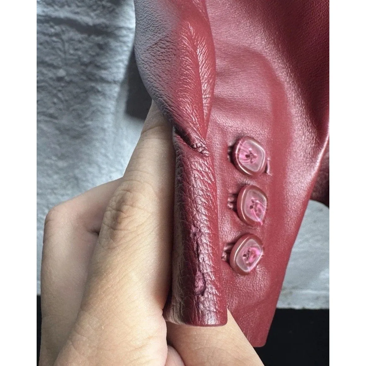 Dialogue woman’s burgundy Leather Jacket Size Large - Image 7