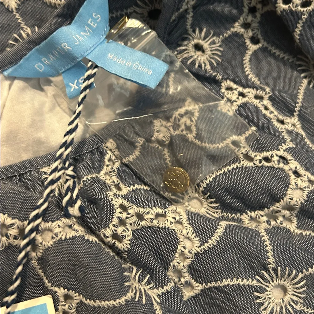 DRAPER JAMES embroidered chambray dress nwt - Image 6