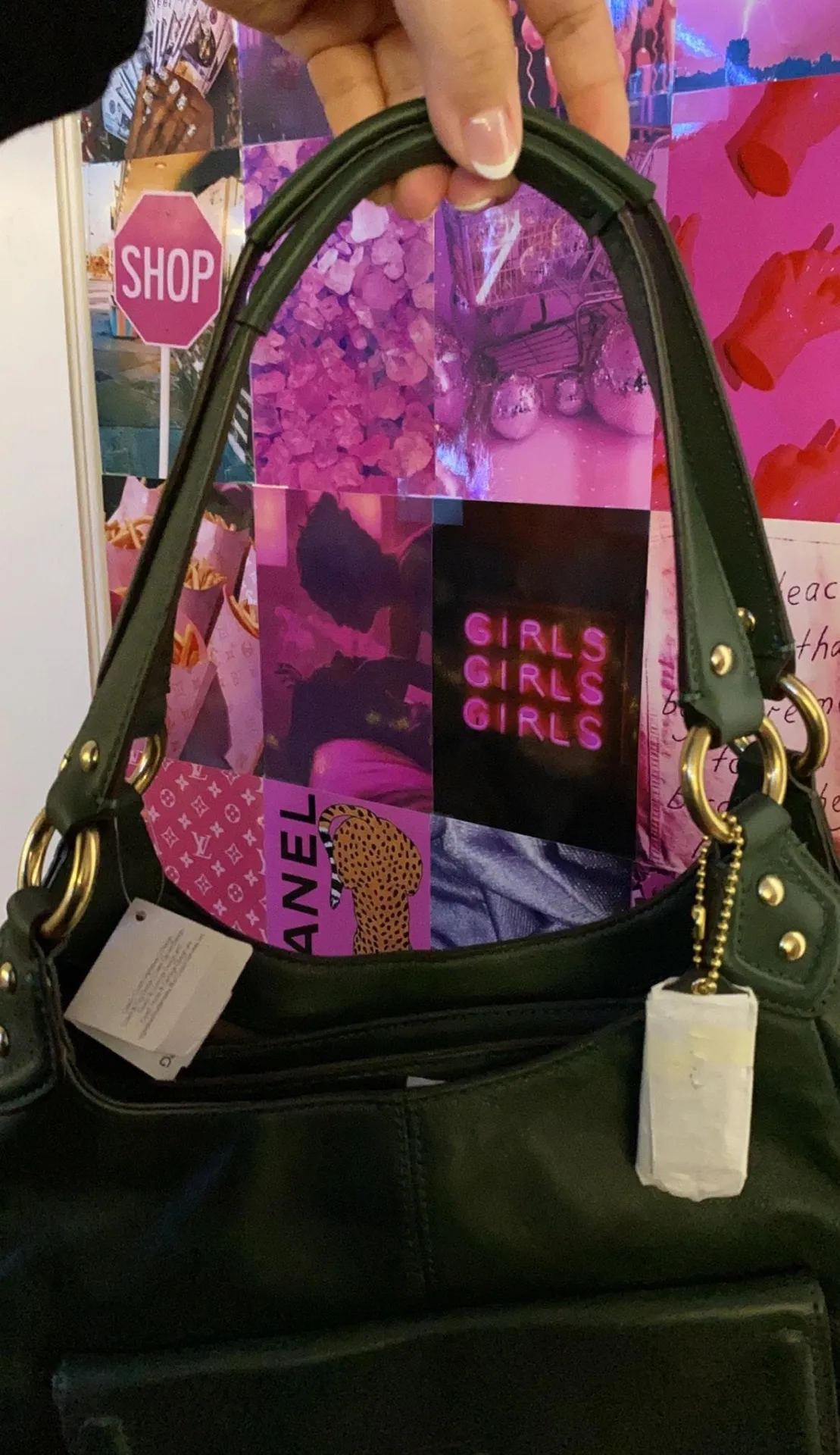 Green Leather Shoulder Bag - Image 8