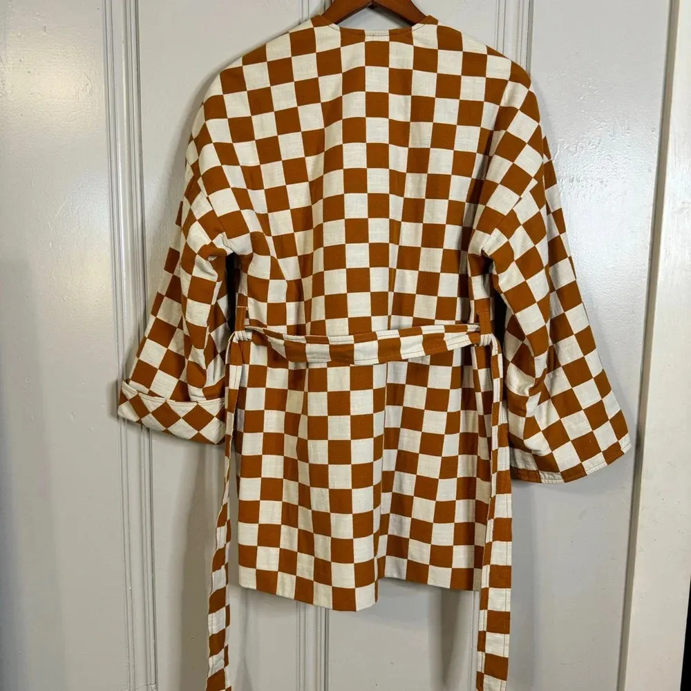 Madewell Brown and White Checkered Jacket - Image 14