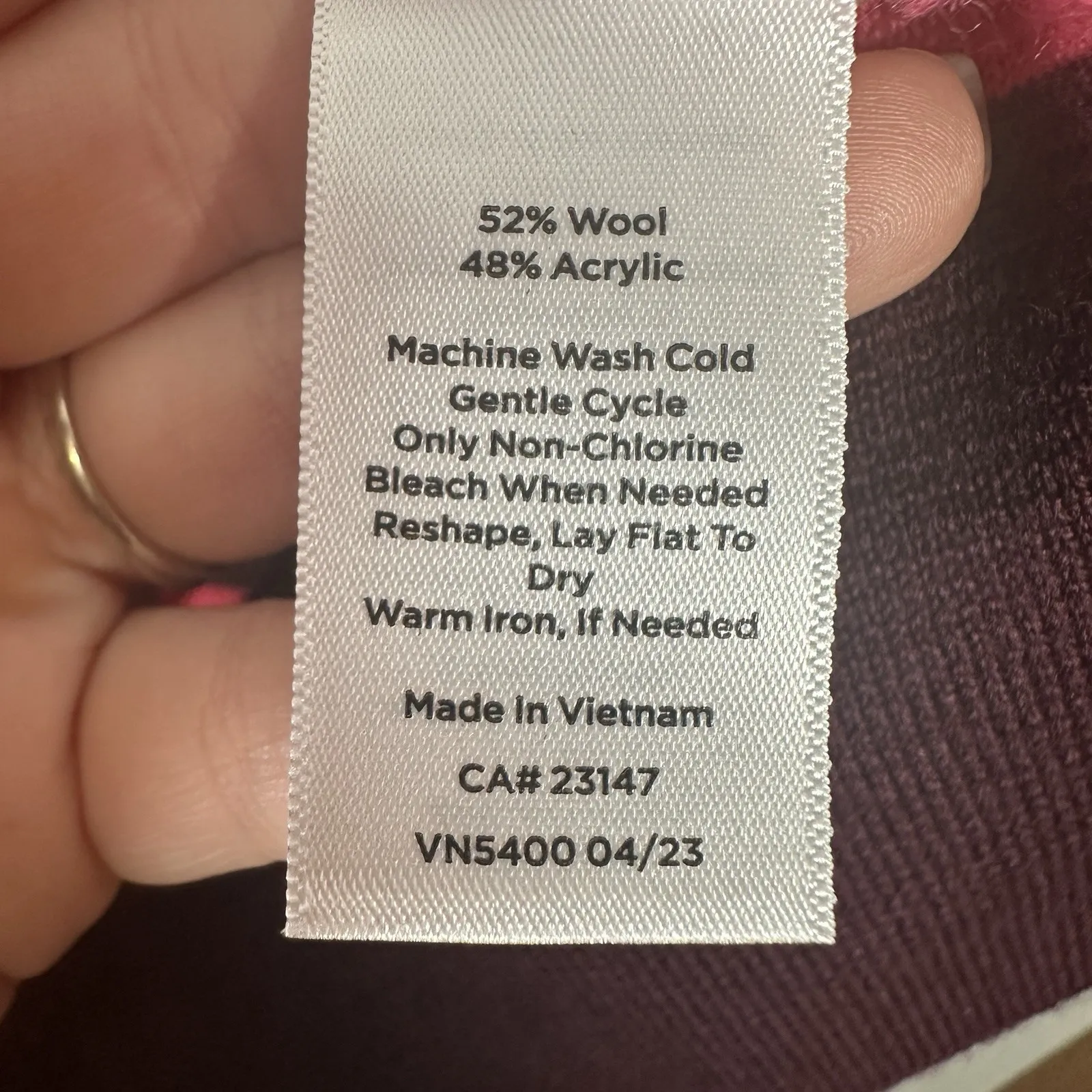 TALBOTS Wool Blend Johnny Collar Polo Pullover Sweater Large Maroon Pink Stripe - Image 6