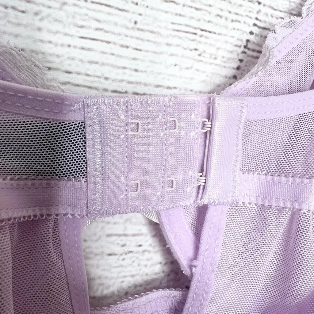 NWT Rachel Roy Lavender Lace Soft Cup Babydoll Chemise Lingerie Set Size XL Purple - Image 9