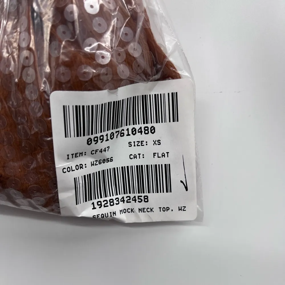 J.Crew Sequin mockneck top Copper Brown - Image 2