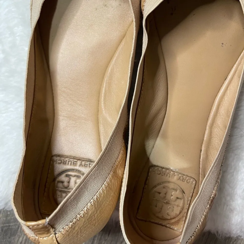 Tory Burch Caroline Beige Patent Leather Ballet Flats - Image 4