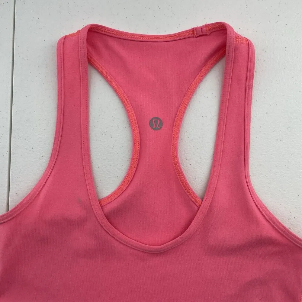 Lululemon Size 2 Cool Racerback Tank Top Pink Flash Light Tone Reversible Luon - Image 6