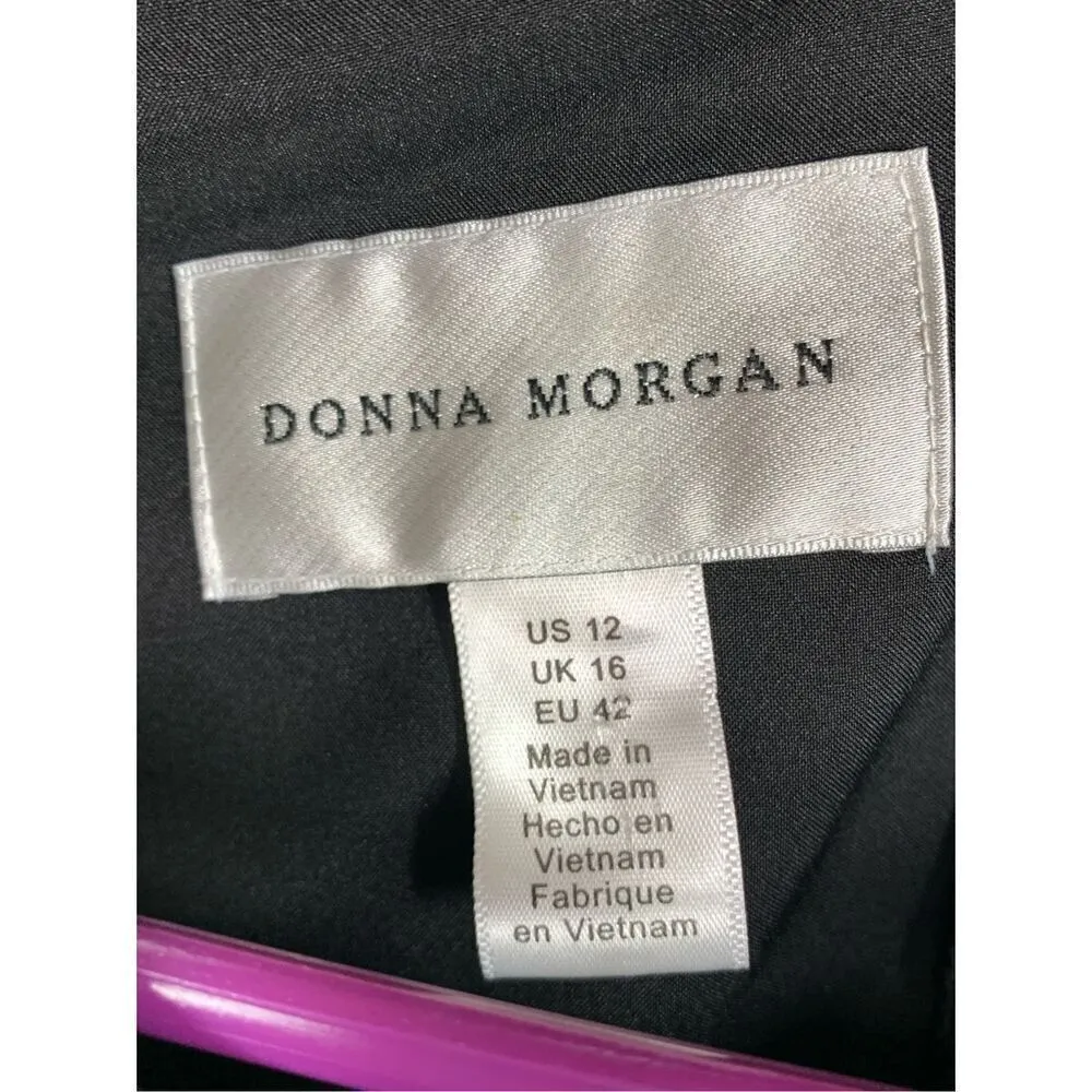 Donna Morgan Women's Sleeveless Pockets Shift Mini Dress Black Size 12 NWOT - Image 2