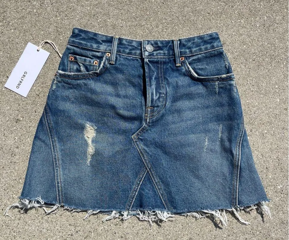 Grlfrnd Eva Denim Skirt Size 23 NWT - Image 2